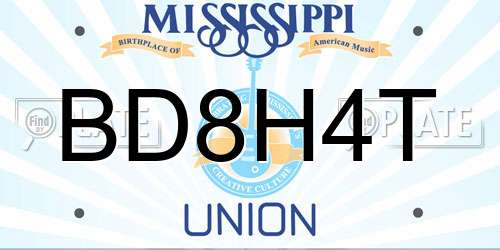 BD8H4T Mississippi License Plate