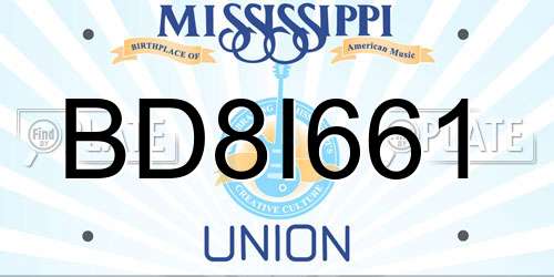BD8I661 Mississippi License Plate