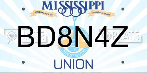 BD8N4Z Mississippi License Plate