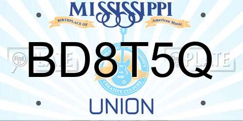 BD8T5Q Mississippi License Plate
