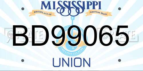 BD99065 Mississippi License Plate