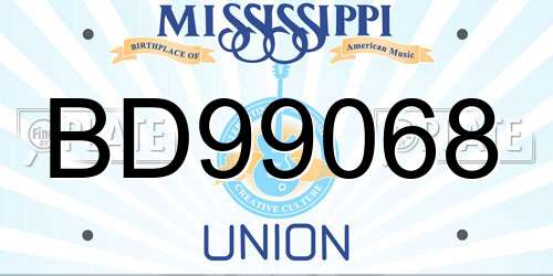BD99068 Mississippi License Plate