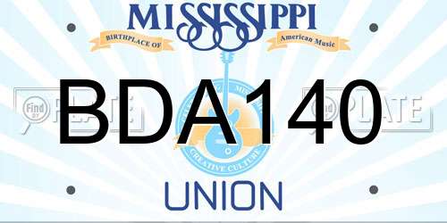 BDA140 Mississippi License Plate