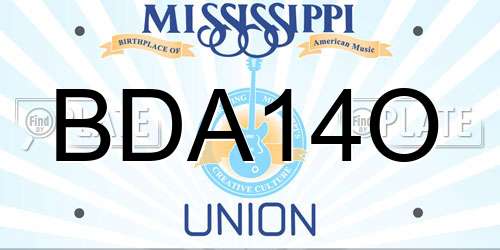 BDA14O Mississippi License Plate