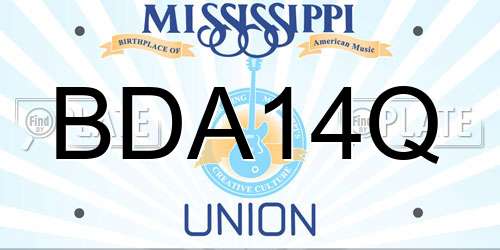 BDA14Q Mississippi License Plate