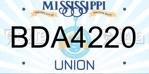 BDA4220 Mississippi License Plate