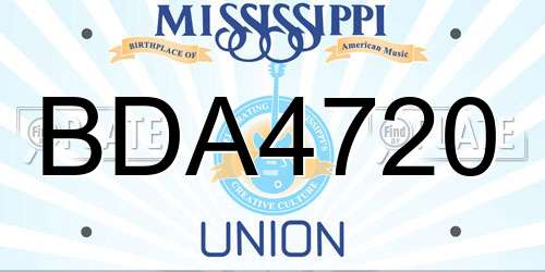 BDA4720 Mississippi License Plate
