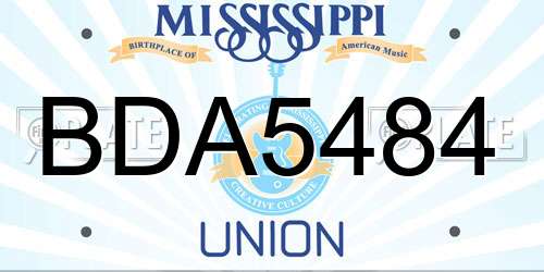 BDA5484 Mississippi License Plate