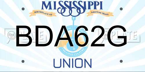 BDA62G Mississippi License Plate