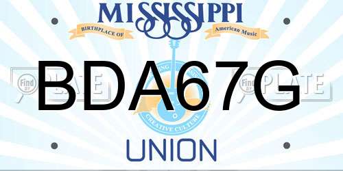 BDA67G Mississippi License Plate