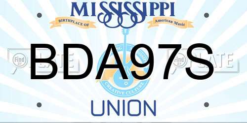 BDA97S Mississippi License Plate