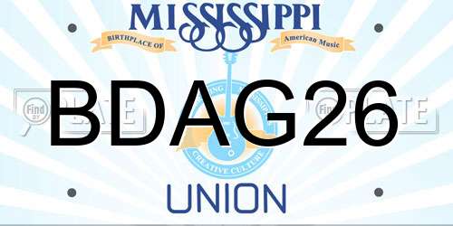 BDAG26 Mississippi License Plate