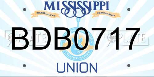 BDB0717 Mississippi License Plate