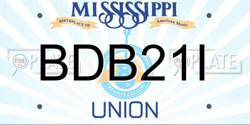 BDB21I Mississippi License Plate
