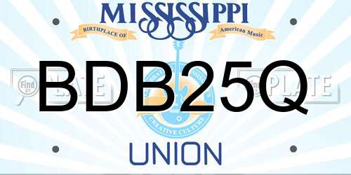 BDB25Q Mississippi License Plate