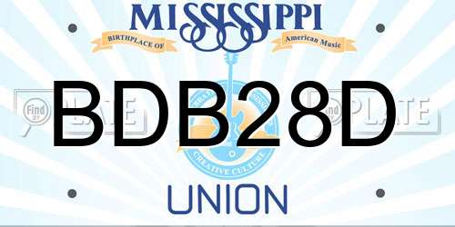 BDB28D Mississippi License Plate