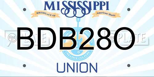 BDB28O Mississippi License Plate
