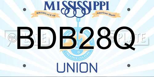 BDB28Q Mississippi License Plate