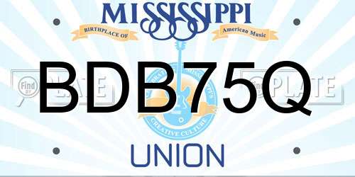 BDB75Q Mississippi License Plate