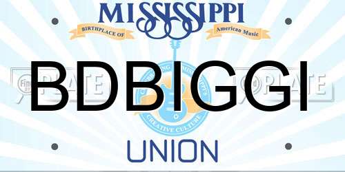 BDBIGGI Mississippi License Plate