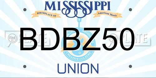 BDBZ50 Mississippi License Plate
