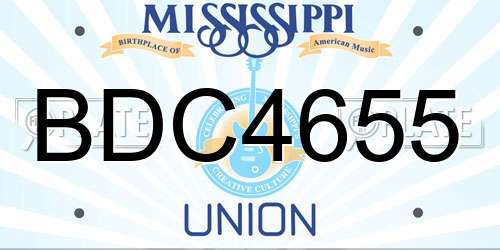 BDC4655 Mississippi License Plate