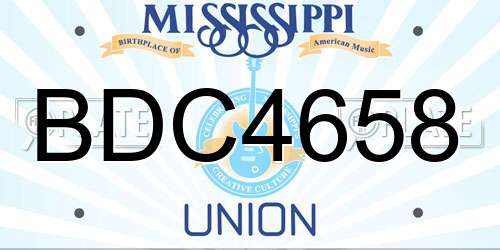 BDC4658 Mississippi License Plate