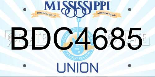 BDC4685 Mississippi License Plate