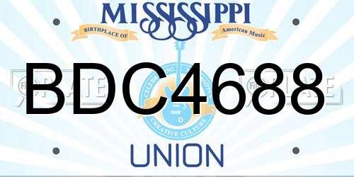 BDC4688 Mississippi License Plate