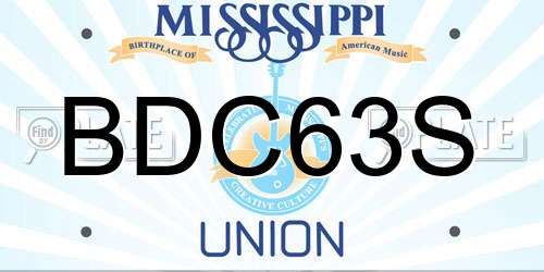 BDC63S Mississippi License Plate