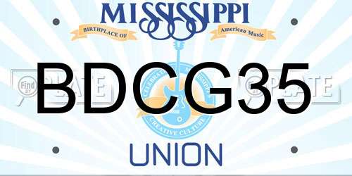 BDCG35 Mississippi License Plate