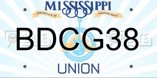 BDCG38 Mississippi License Plate