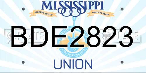BDE2823 Mississippi License Plate