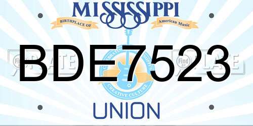 BDE7523 Mississippi License Plate