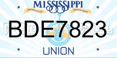 BDE7823 Mississippi License Plate