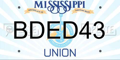 BDED43 Mississippi License Plate