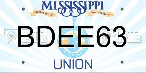 BDEE63 Mississippi License Plate
