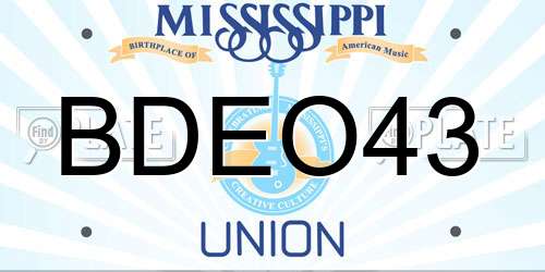 BDEO43 Mississippi License Plate