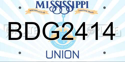 BDG2414 Mississippi License Plate