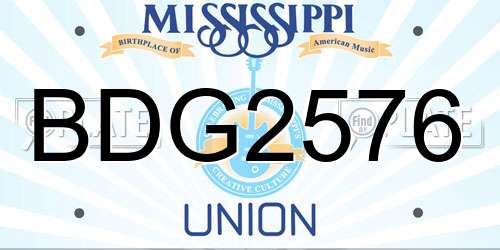 BDG2576 Mississippi License Plate