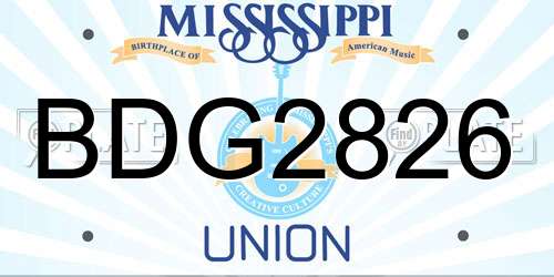 BDG2826 Mississippi License Plate