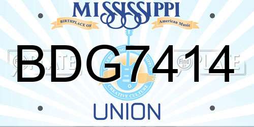 BDG7414 Mississippi License Plate