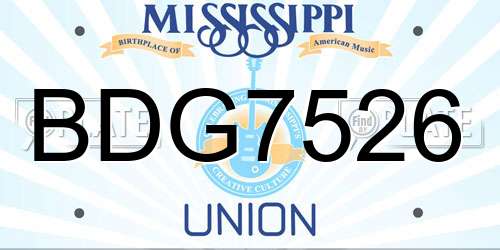 BDG7526 Mississippi License Plate