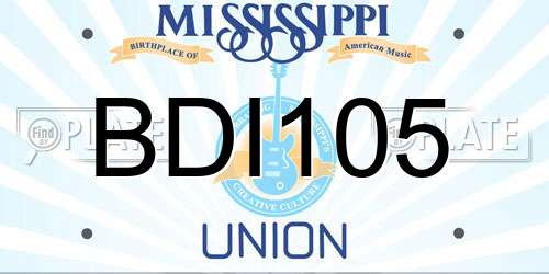 BDI105 Mississippi License Plate