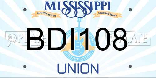 BDI108 Mississippi License Plate