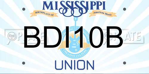 BDI10B Mississippi License Plate