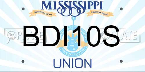 BDI10S Mississippi License Plate