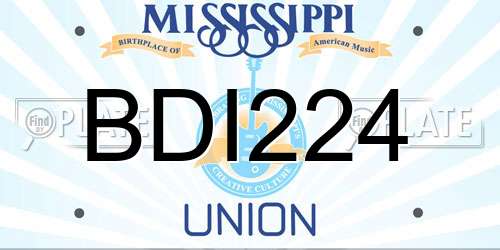 BDI224 Mississippi License Plate