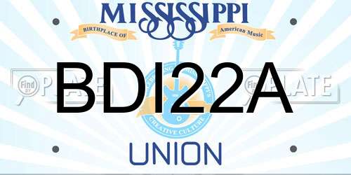 BDI22A Mississippi License Plate
