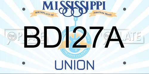 BDI27A Mississippi License Plate